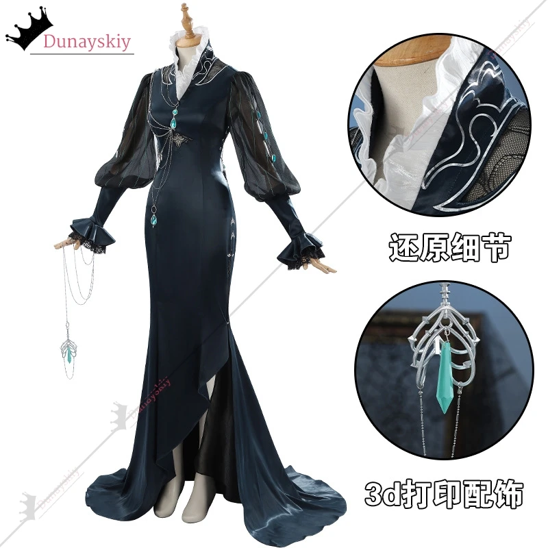 لعبة الطريق إلى أي مكان جيلينا تأثيري حلي فانوس الأكمام الأسود حورية البحر ثوب مسائي أنيمي حفلة جيلينا دعوى لعب الأدوار XS-2XL