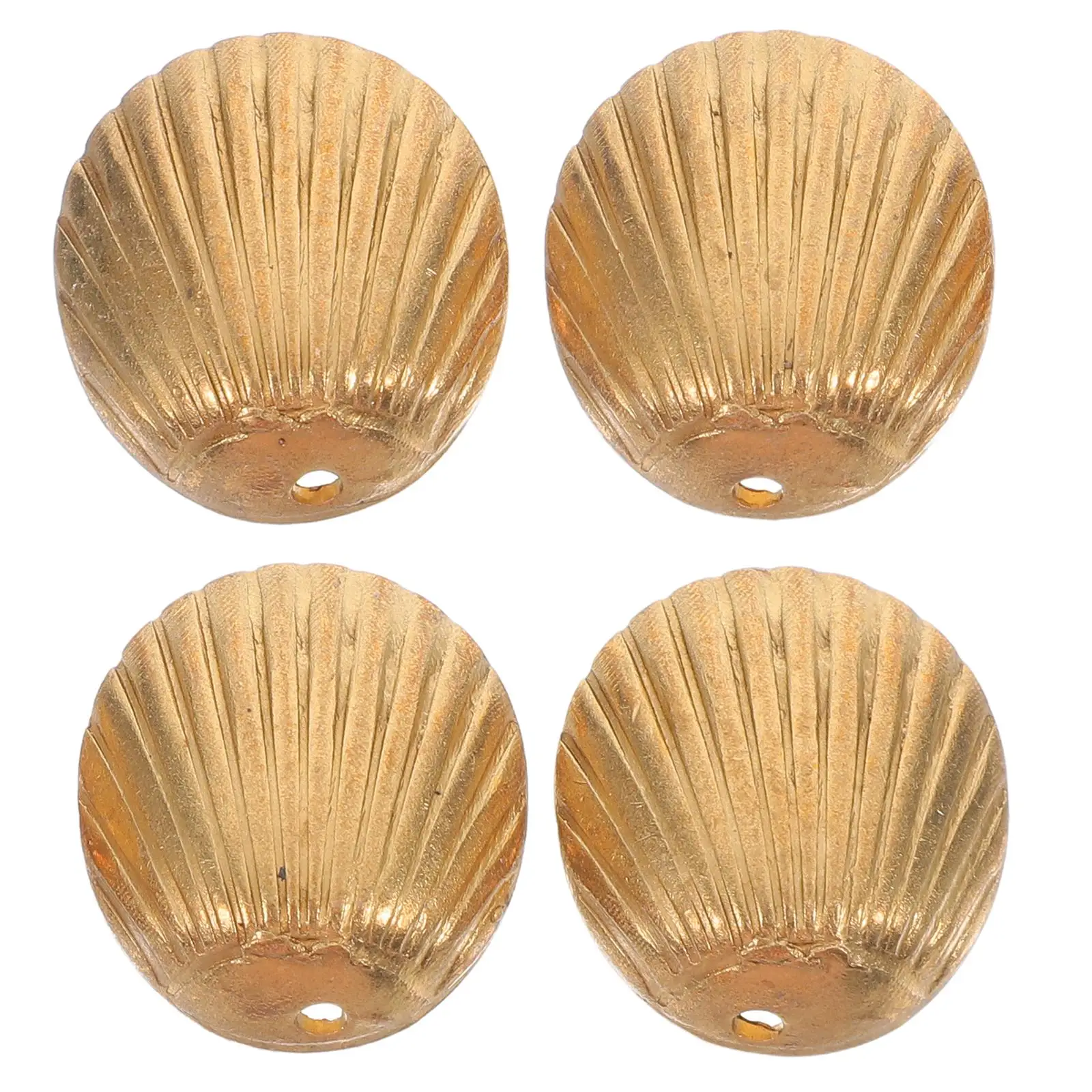 

2 Pairs Divination Cups Brass Shell Feng Shui Decor Chinese Lucky Charms Wealth Ornaments Good Luck Instruments Retro Taoist