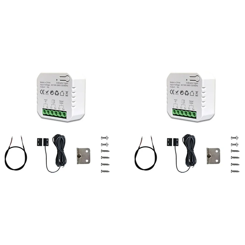

CABE-2X Tuya Smart Life Wi-Fi контроллер открывания гаражных ворот с сенсорным приложением, дистанционное управление, подходит для Alexa Google Home, вилка европейского стандарта