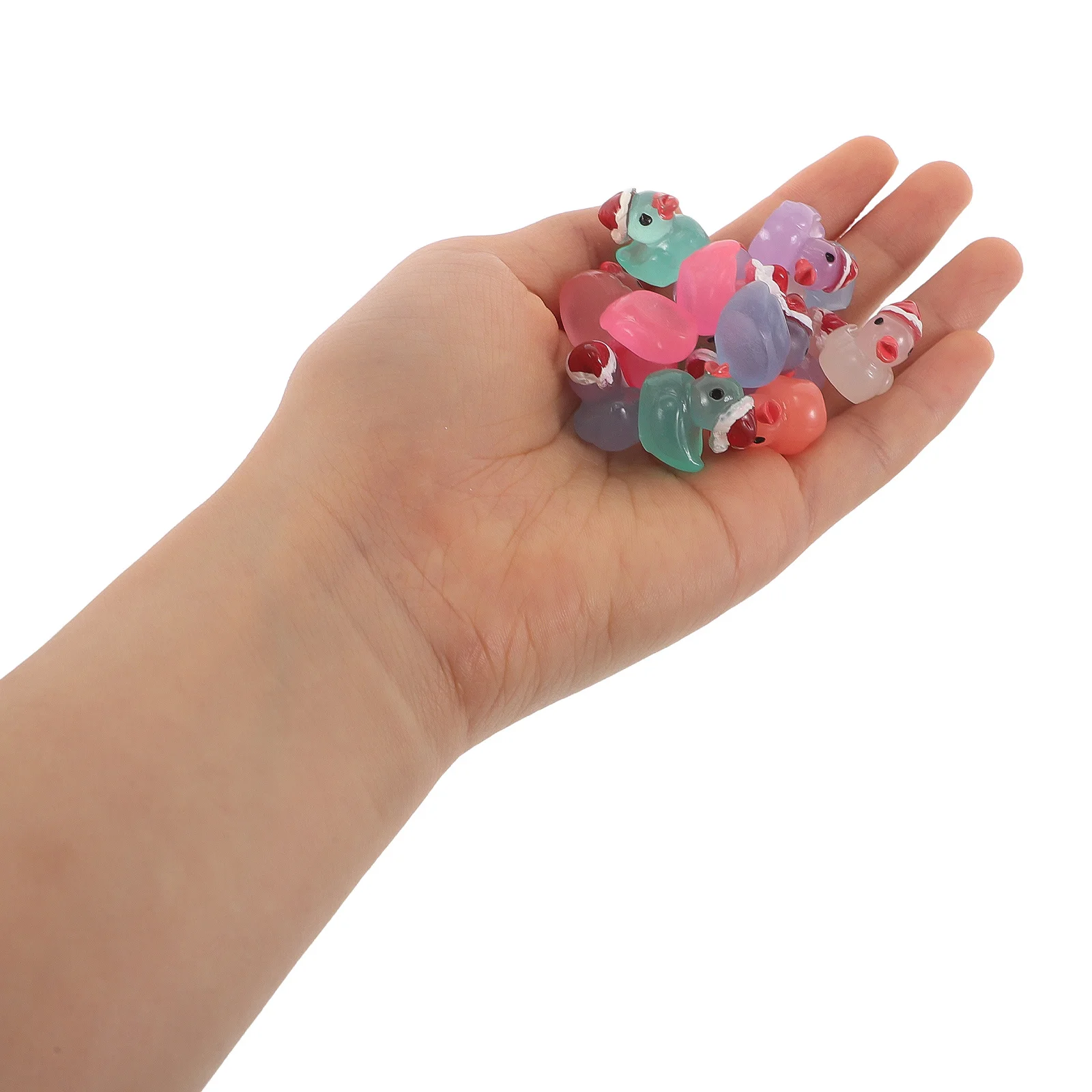 

50 шт., светящиеся мини-утки из смолы, Рождественский сад, миниатюрные пейзажные аксессуары, мини-животное, декор из смолы, сделай сам, микросценка