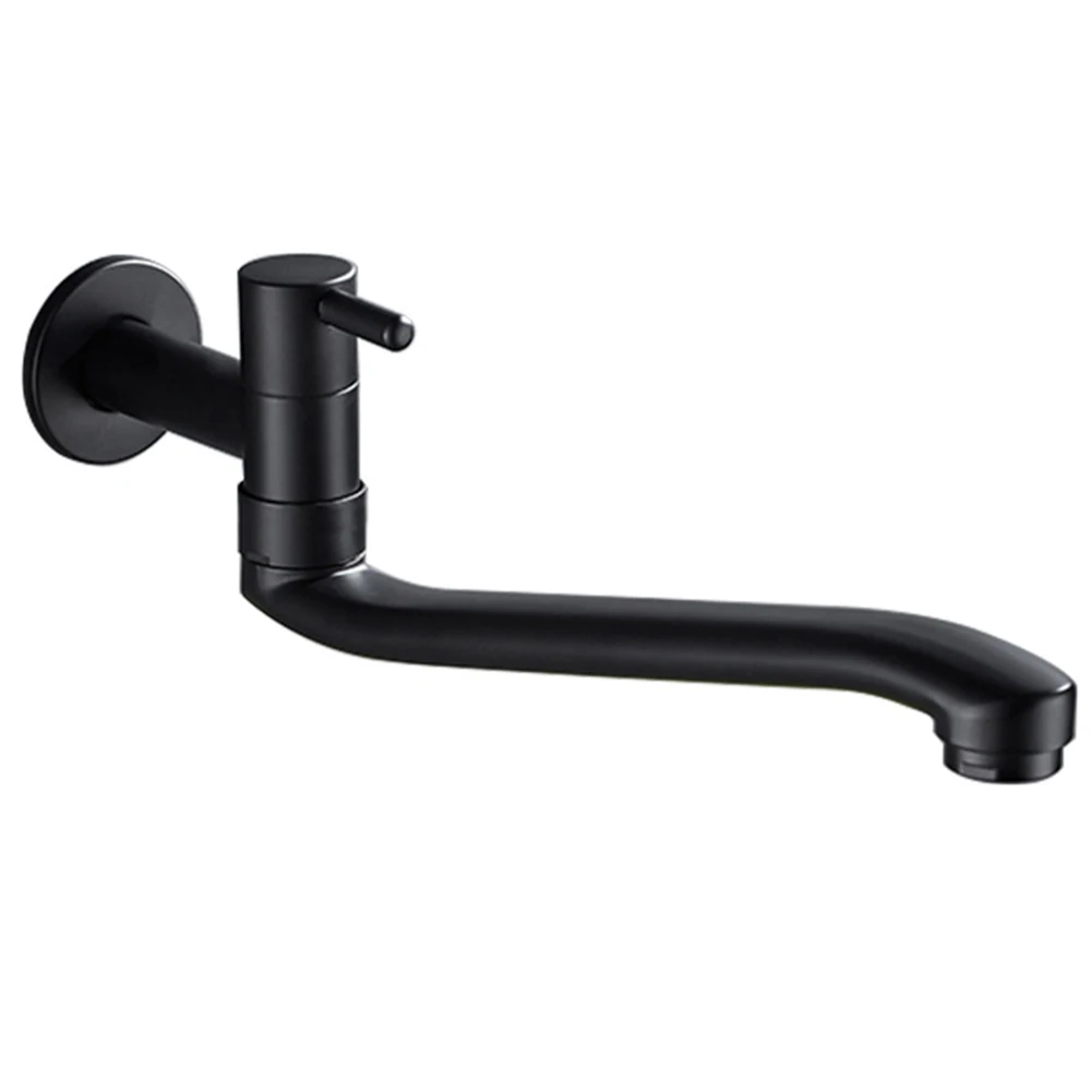 For Outdoor Use For Kitchen Single Handle Faucet Wall Mounted Faucet For Cleaning Faucet Length 36cm Spout For Versatile Use