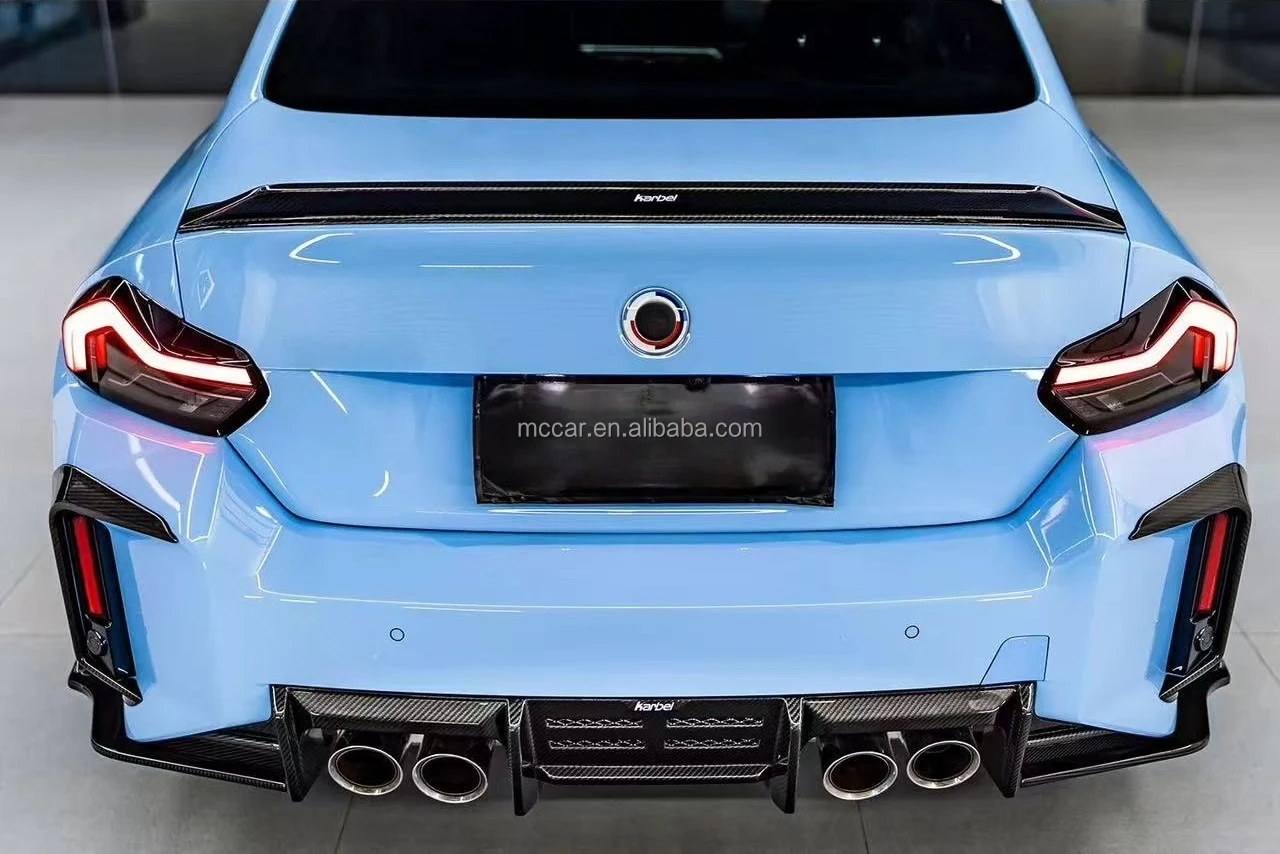 عالية الجودة غطاء المصد الخلفي ألياف الكربون الجافة الوفير الجانب الخائن لسيارات BMW G87 M2 المصد الخلفي Canards ركن حامي