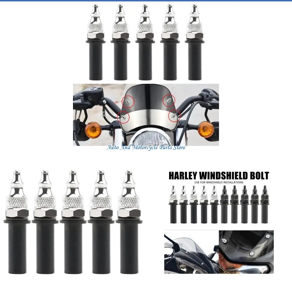 

P9FD Motorcycle Windshield Mounting set Stylish Windshield Bolt Screws set 5 Pack
