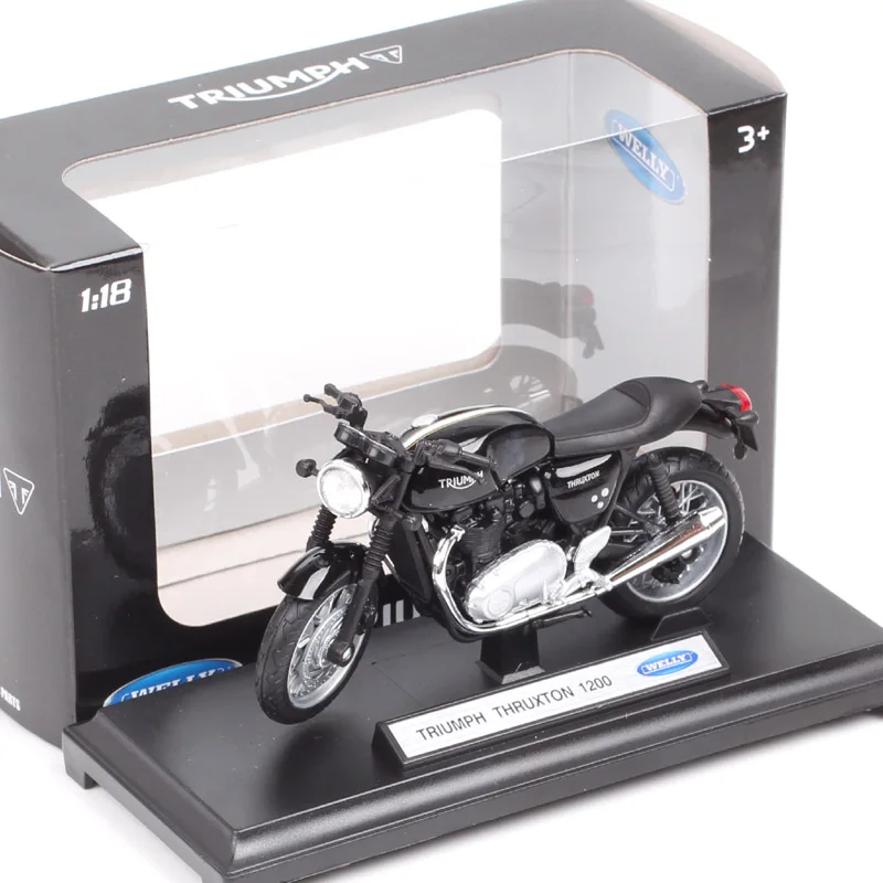 Welly 1/18 Scale Triumph Thruxton 1200 Retro Cafe Racer Bike Motorcycle Diecasts Toy Model Moto Kids Souvenir Collectible Kids
