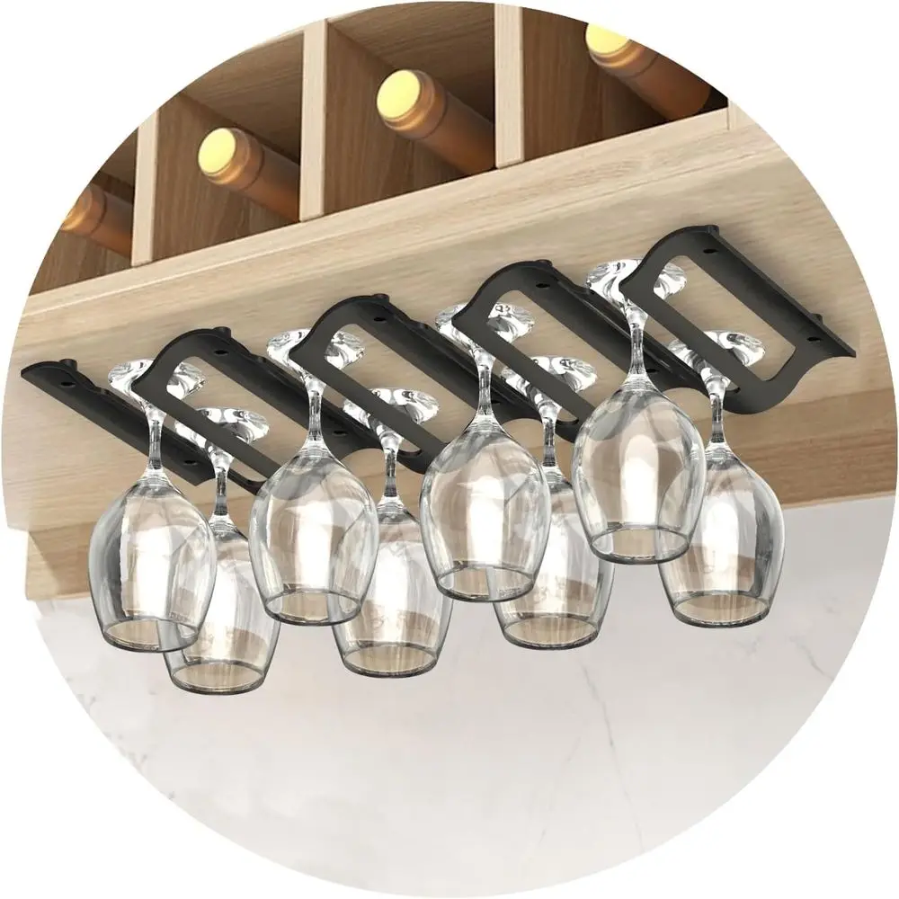 

Кейс для хранения винных бокалов – вмещает 8-12 бокалов, размеры 18,7 x 9 x 1,7 дюйма. Держатель без пылеудаляющих элементов – подвесная полка под шкаф с возможностью сборки