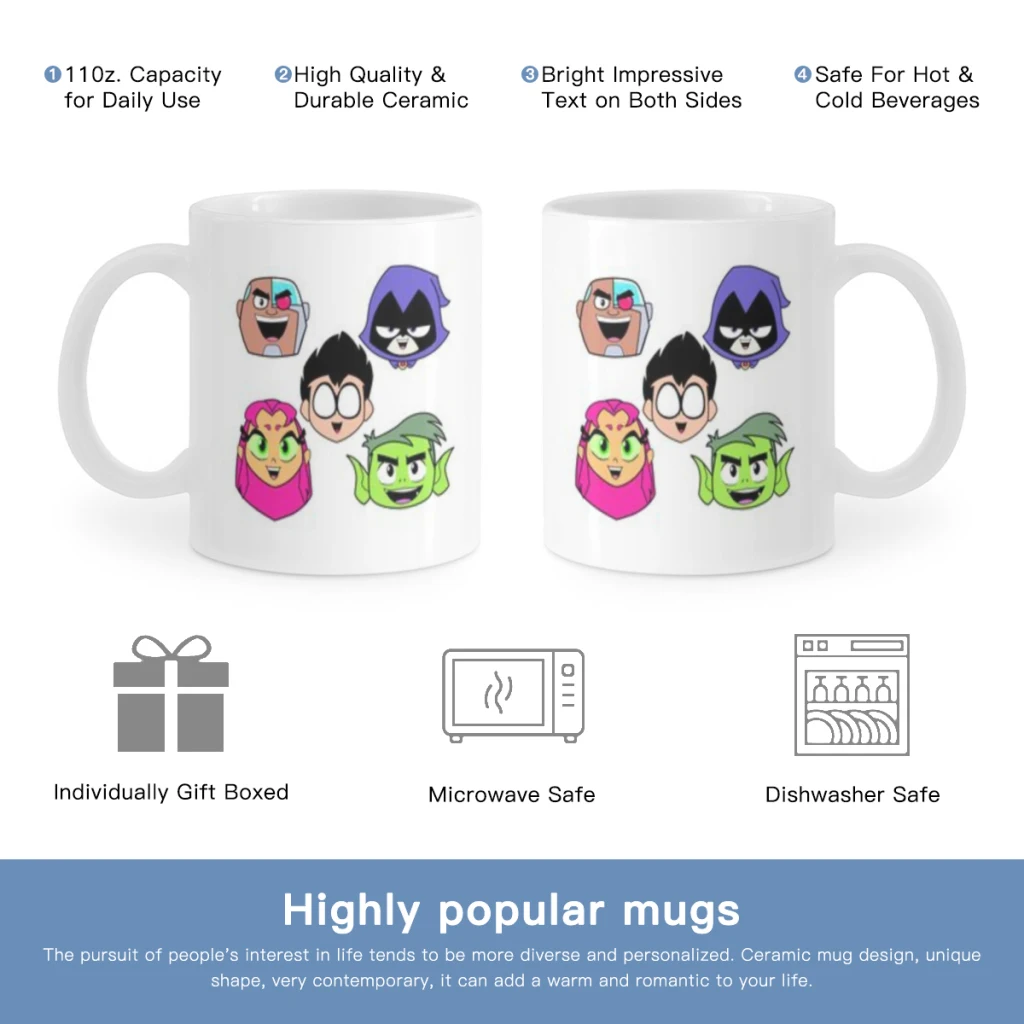 Cartoon T-TEEN-TITAN G-GO Free shipping Coffee Mug Custom Tea Cup Black Milk Beer Mugs Lovers Friends Gifts