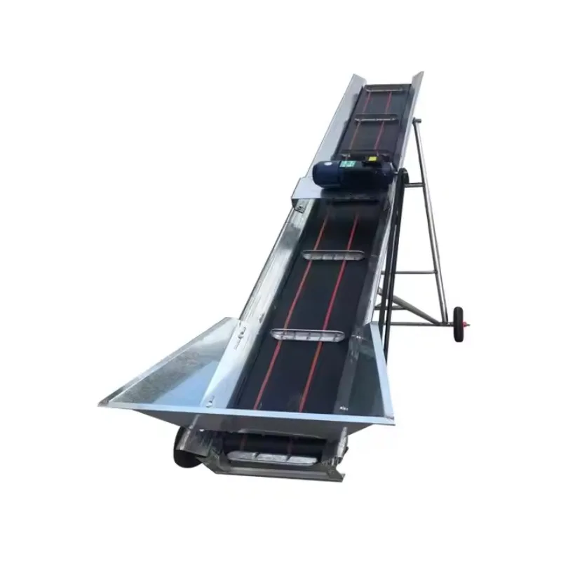 Movable Double Chain Lifting Conveyor, Thickened Corn Cob Conveyor Equipment, Customizable Design