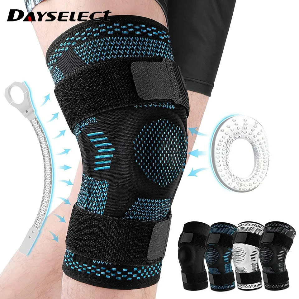 Knee Brace Support Compression Sleeve with Side Stabilizers and Patella Gel for Knee Pain Meniscus Tear ACL MCL Injury Recovery