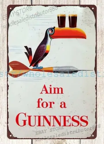 1pcs aim for a Guinness beer liquors drink bar pub metal tin sign home bar ideas