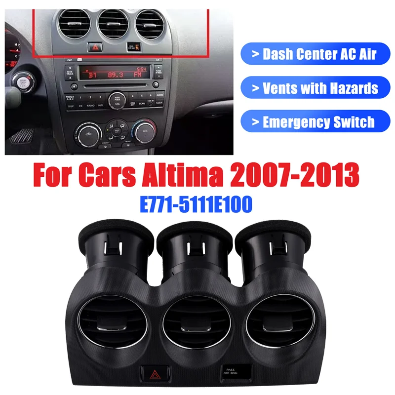 

For Nissan Altima 2006-2012 Dash Air Vent Outlet Air-Conditioning Fresh Air Outlet Vent Center Grille Air Window-Y79A