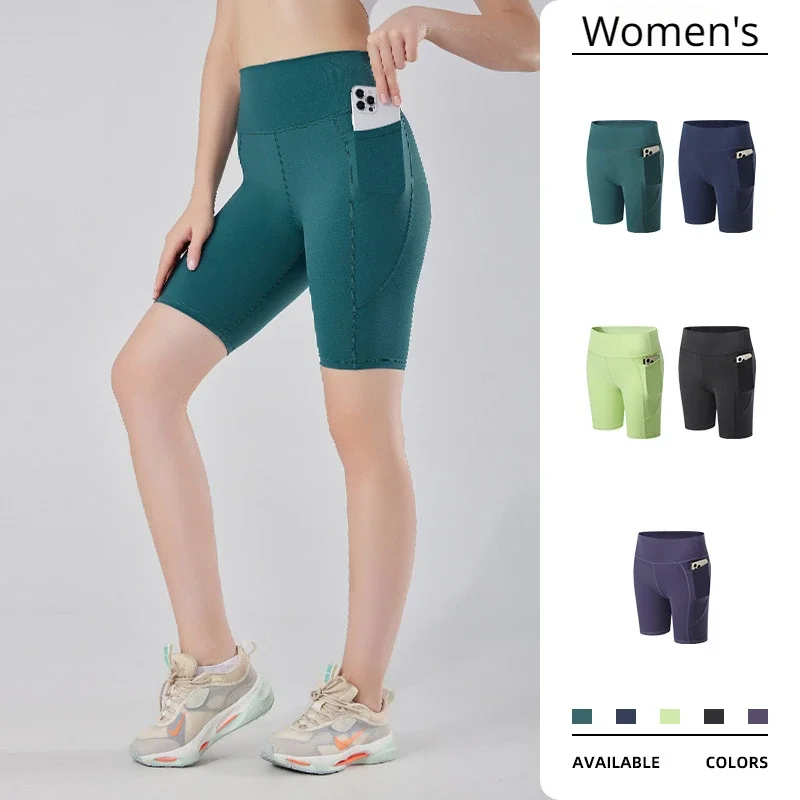 Women\'s Summer High Waist Marathon Running Compression Shorts Quick Dry Long Distance Training Sports Ladies Fitness Tights Yoga