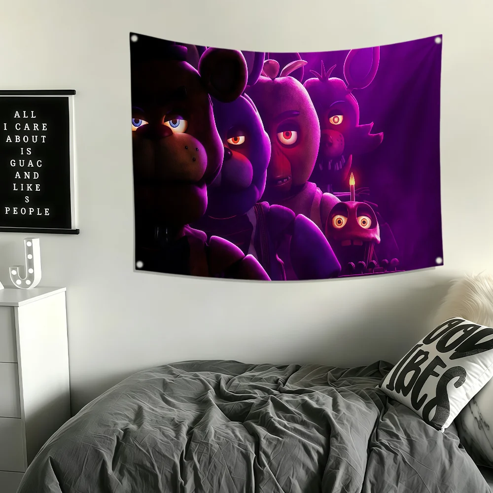 F-Five Nights At Freddys Flag Polyester Printing Banner For Bedroom Living Bar Garden Garage Wall Art Out Door Decoration Gifts