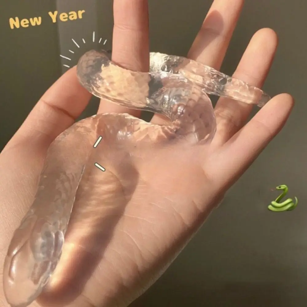 Brinquedo de cobra de recuperação lenta feito à mão simulação lento aumento pegajoso transparente cobra squeeze brinquedo ultra úmido ins cobra pitada brinquedo