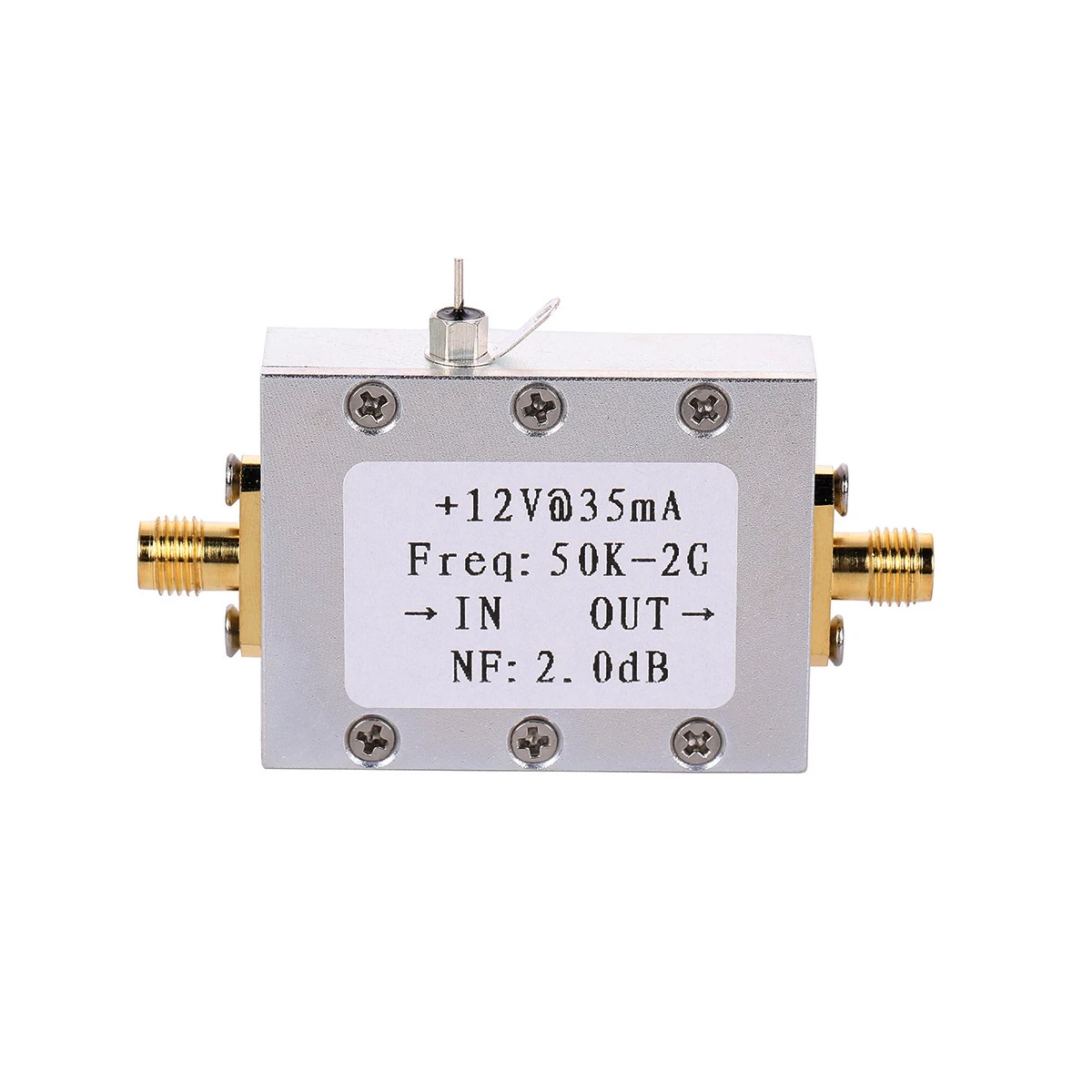 50K-2Ghz LNA ต่ำเสียงรบกวน RF เครื่องขยายเสียงสูง31DB 0.5G DC 12V สำหรับ HF FM VHF UHF Ham วิทยุ433M 315M 868M 900M 1.5G GPS