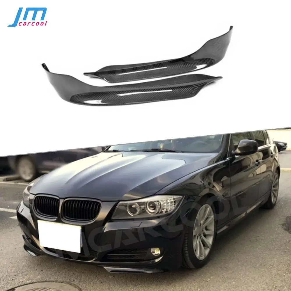 

For BMW 3 Series E90 Base Sedan LCI 2006-2012 Front Lip Splitters Spoiler Carbon Fiber Bumper Chin Cover Flaps Winglets