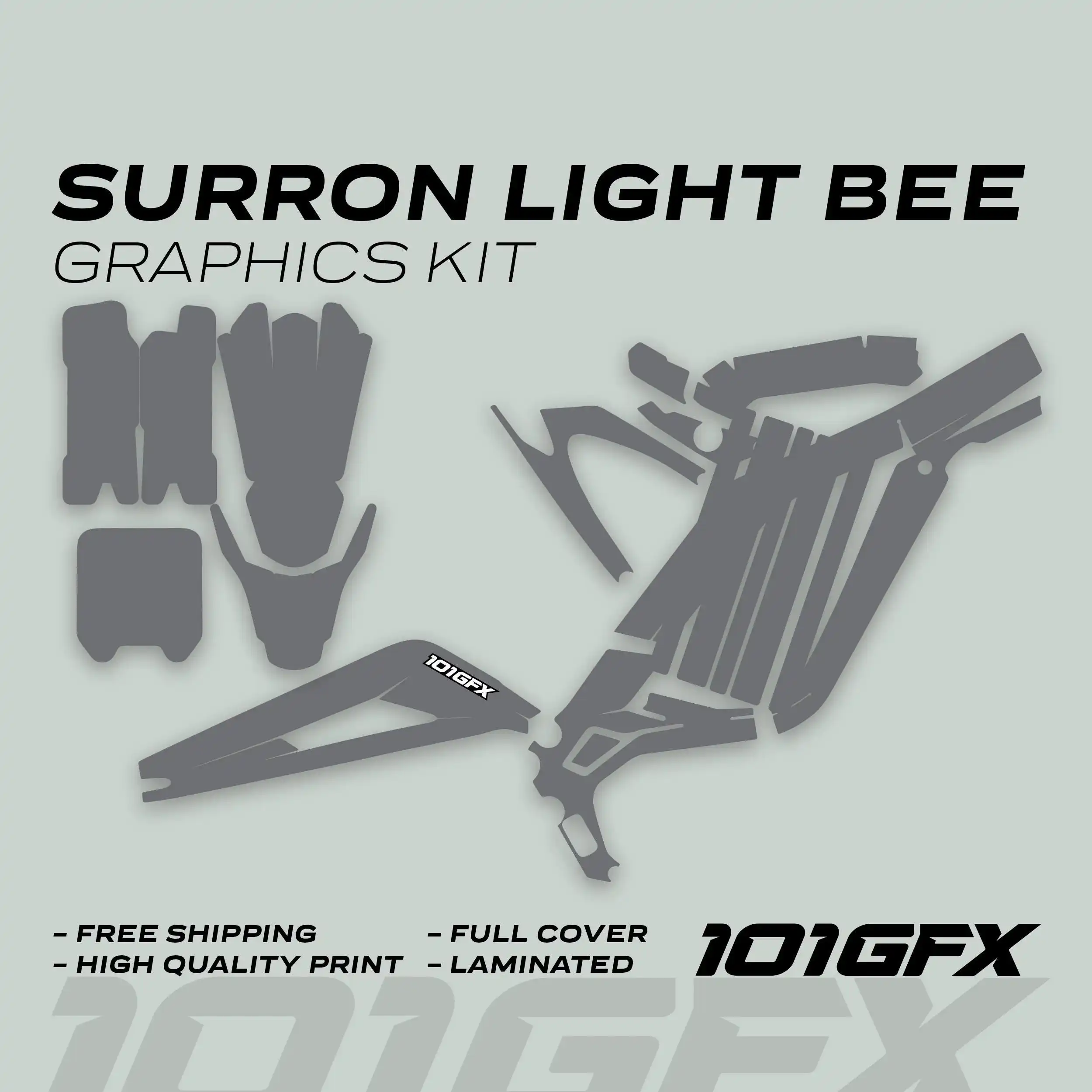 Graphics Kit MONO COLOR GREY Stickers Color change laminated Decals single color   lbx l1e Segway x260 For Surron Light Bee X