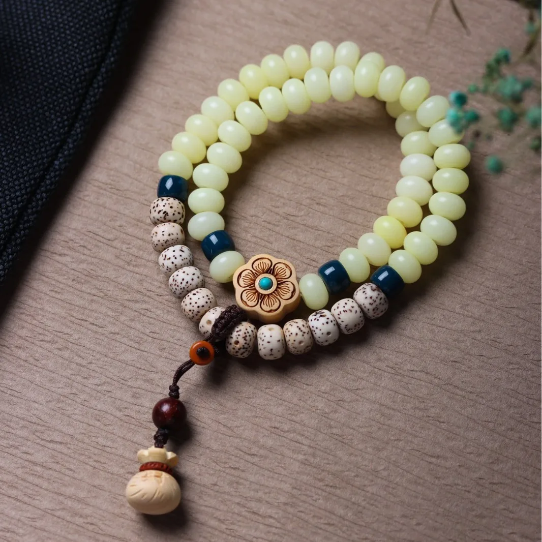 Hainan Xingyue Natural Bodhi Zi Shun White Snake DIY Bracelet Buddhist Beaded String Male and Female Pan Wen Play Hand String