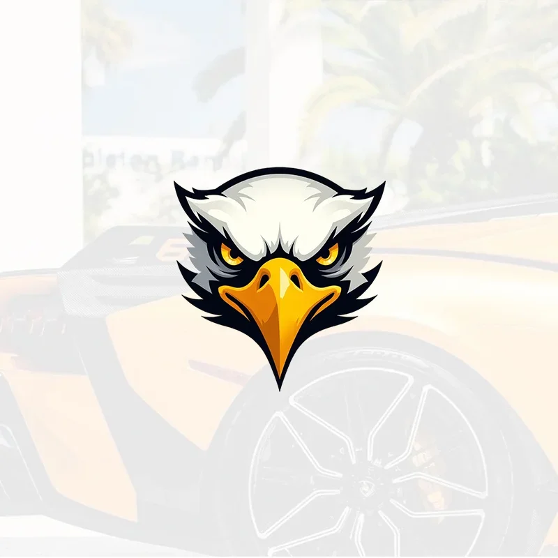 1PC Sharp-Eyed White Eagle Head Self-Adhesive Decals for Car Laptop Phone Customization