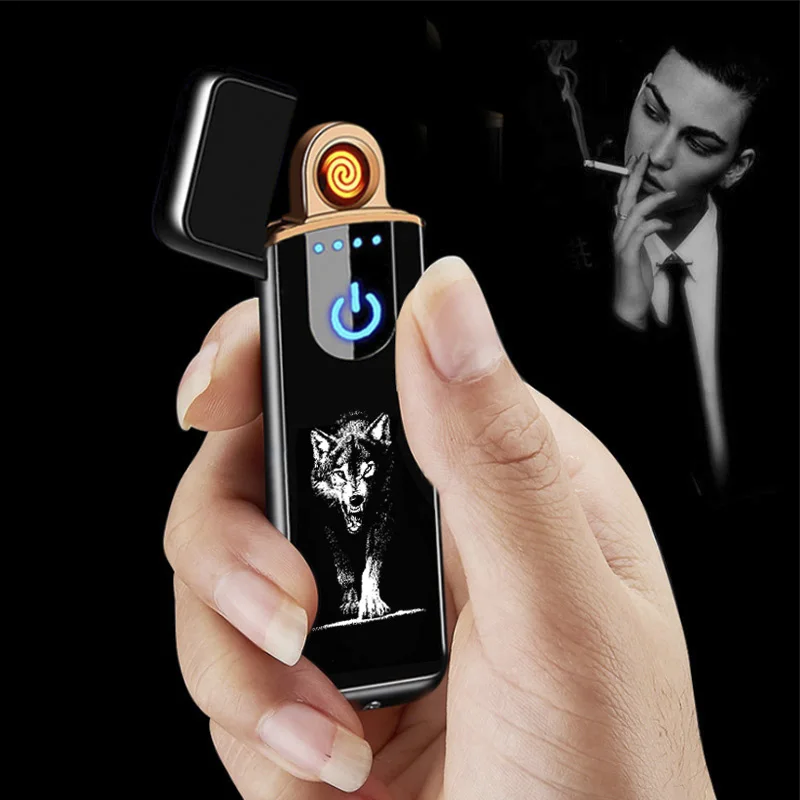 Personal Tailor Windproof Lighters Cigarette Case Holder for Regular/King Size 85mm Cigarettes USB Charging Lighter 20 Capacity