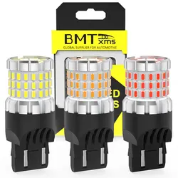 BMTxms 2PCS 4000LM T20 7443 W21 5W W21W WY21W LED Car Moto Reverse Brake Tail Lights DRL Lamp Bulb For Toyota Honda Suzuki Swift