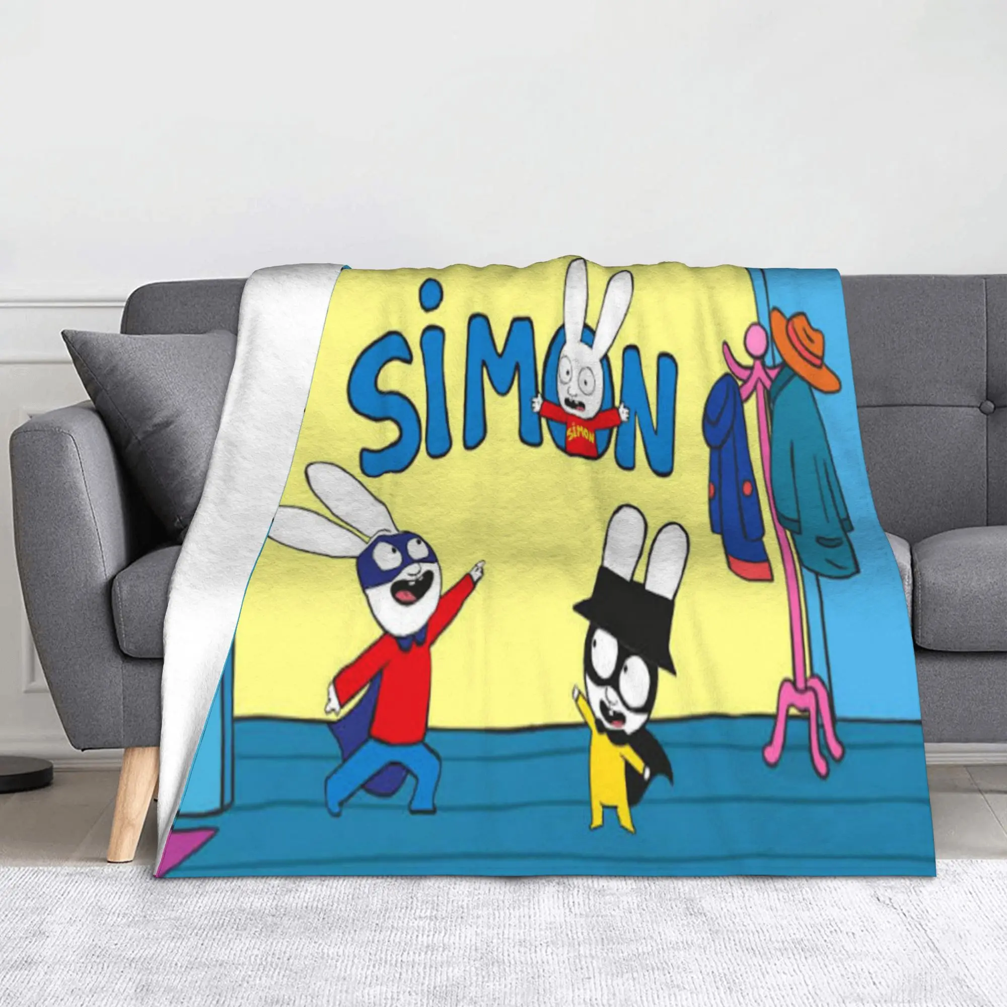 Super Soft Simon Super Rabbit Throw Blanket Premium Flannel Fleece Lightweight  Bed Blanket Cozy Fluffy Blankets All Season Use