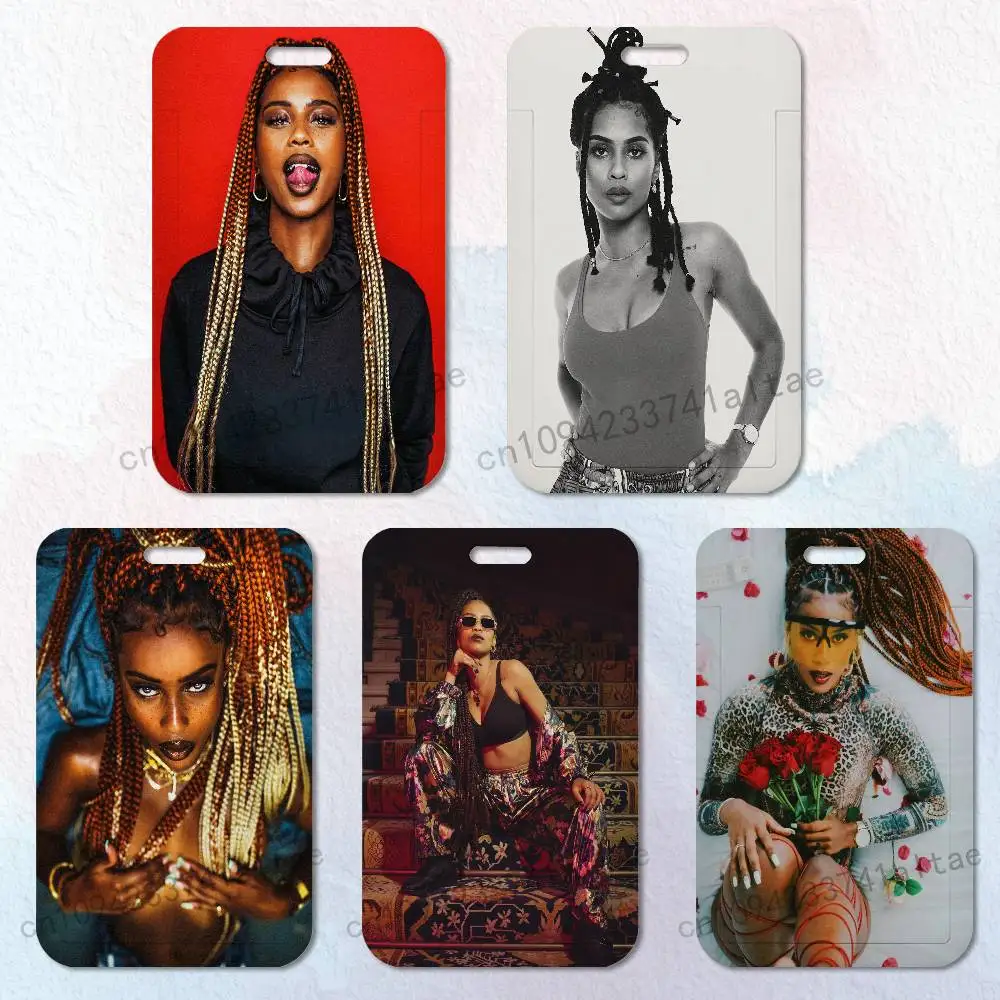 

Cool I-IAMDDB Singer Card Holder Durable With Carabiner Name Tag Vertical ID Badge Holders Credentials Protection