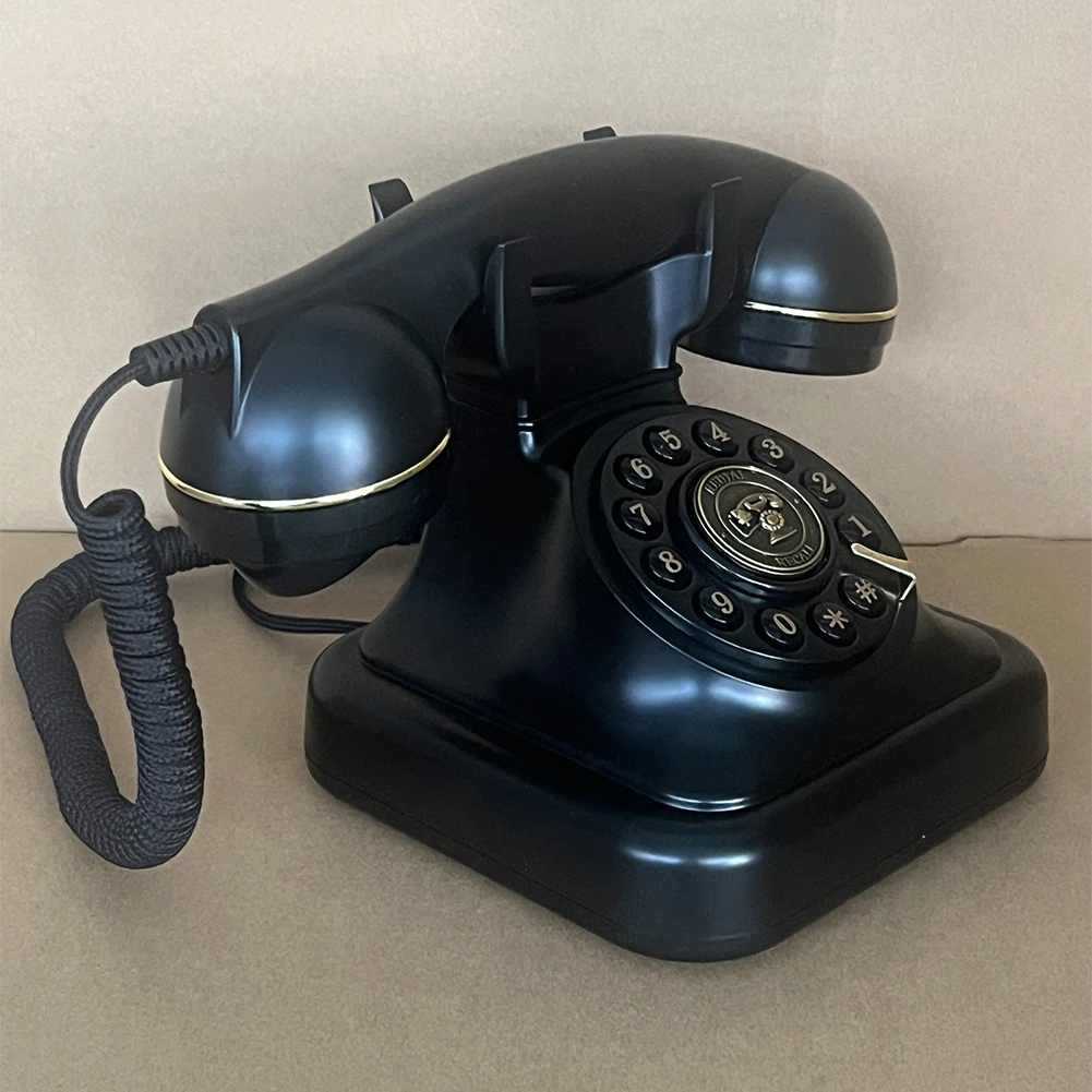 Retro Landline Telephone with Ringer Control Redial Vintage Corded Desk Dial Phone Old Fashioned Landline Phones