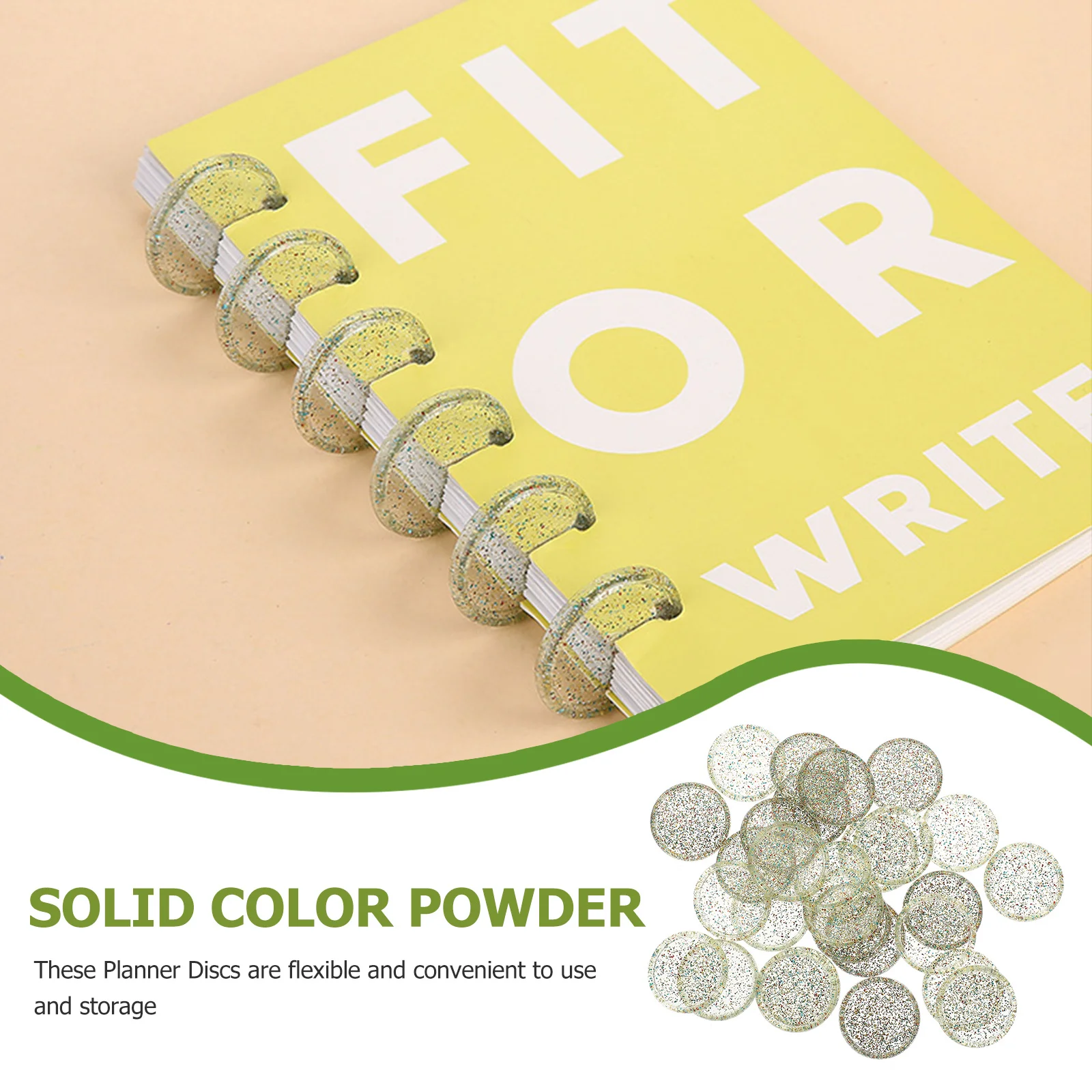 30Pcs Planner Discs Plastic Loose Leaf Binding Buckles Rounded Corner Decorative Notebook Binding Discs Office School Supply