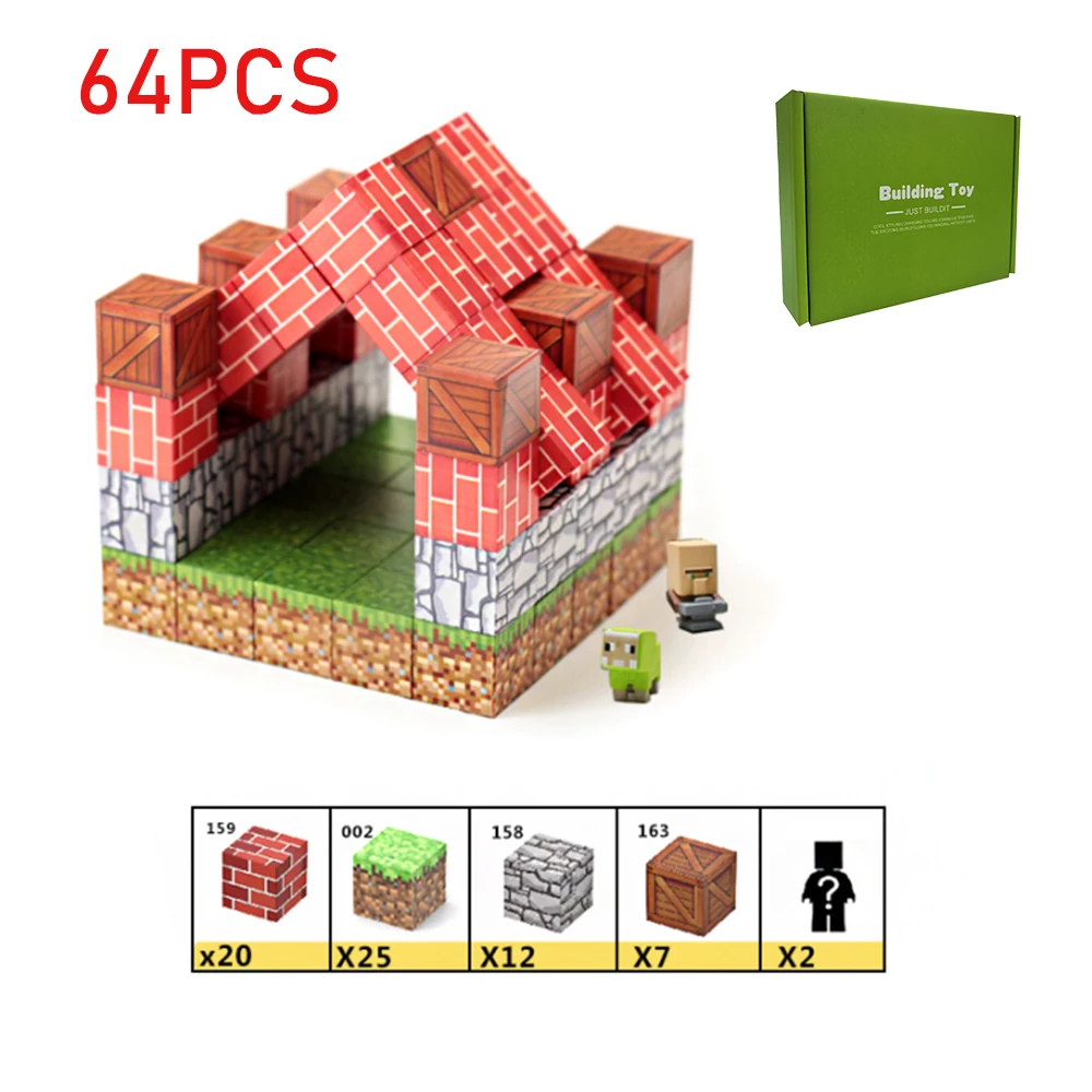 Magnetische Bausteine Landschaft Modell Kreative DIY Montage Ziegel STEM Bau Set Pädagogisches Geschenk Kinder