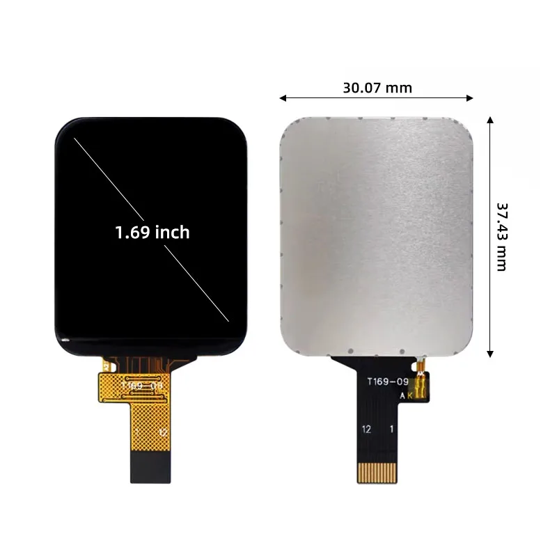 1.69 Inch Full View IPS TFT LCD Display Module 240x280, ST7789 SPI Color Screen, Ultra Clear High Resolution Round Corner Screen