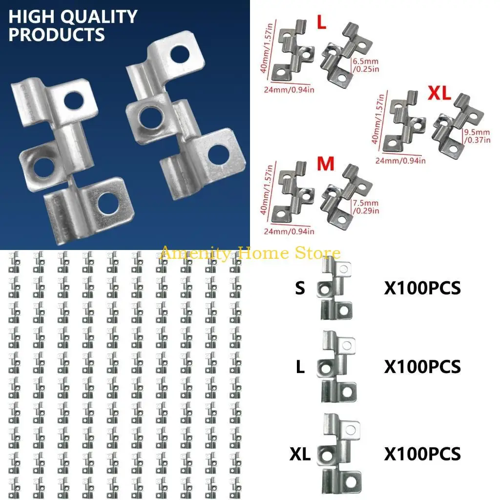 

F26C 100pcs Decking Clip Stainlesses Steel Fastening Set for Composites Deck Boards With Hide T Clip and Durability Screws