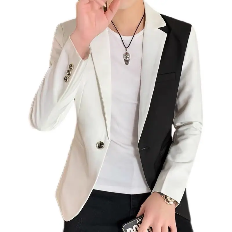 2022 Spring New Gradient Color Suit Jacket Men\'s Streetwear Korean Slim Fit Casual Blazer Wedding Business Clothing Suit Coats