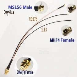 SMA Female to MS156 Male +IPEX4 MHF4 Female RG178 RF1.13 Cable Antenna Extension Jumper Pigtail,1PCS