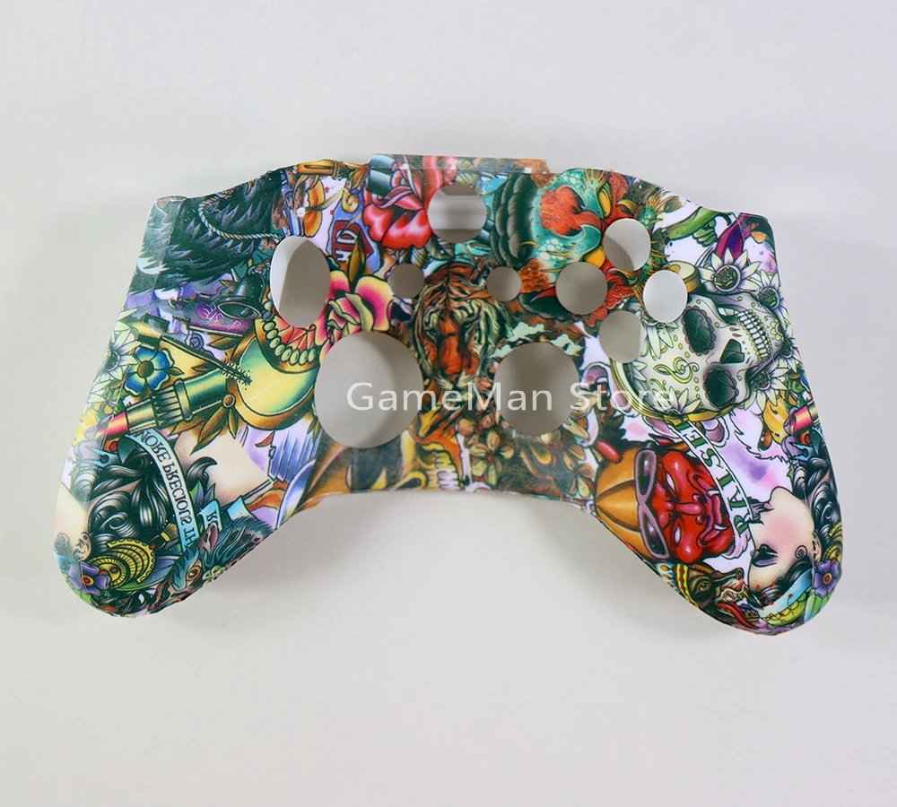 10 pçs para xbox um s controlador protetor de transferência de água impressão camuflagem capa apertos tampas silicone capa protetora da pele