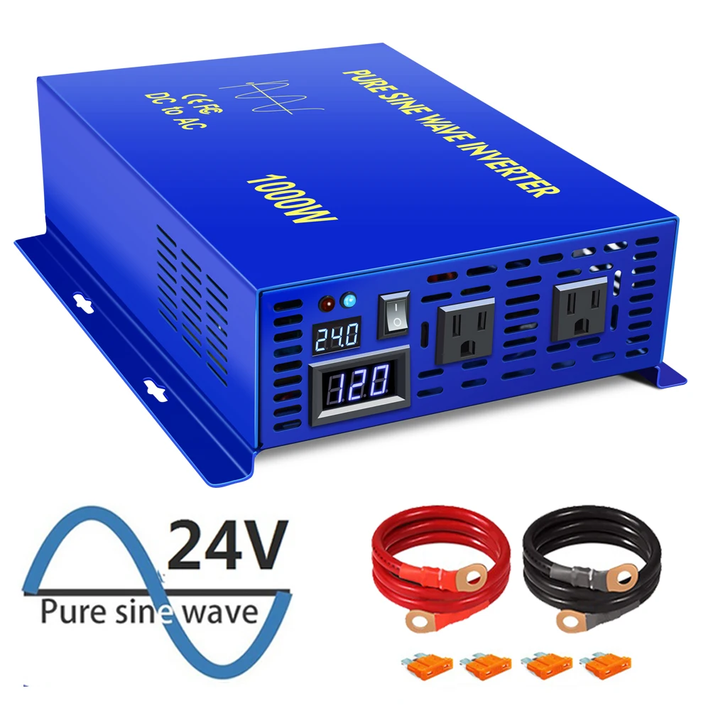 

Pure Sine Wave Inverter 1000W 24V to 220V Off Grid Solar Power Converter 12V 48V DC to 100V 120V 230V 240V AC Home Appliance