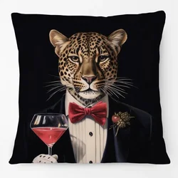 Wildcats Animal Jaguar Tiger Leopard Portraits Cushion Cover Home Decorative Sofa Throw Pillow Case