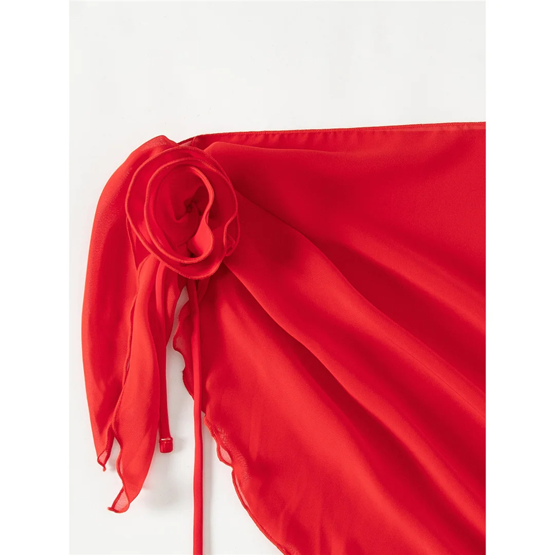 XS - L Sexy Sommer 3D Blumen Chiffon Sarong Pareo Strandkleid Strandmode Strandbekleidung Strandüberwurf Cover-ups Damen V5960 – Detail 14