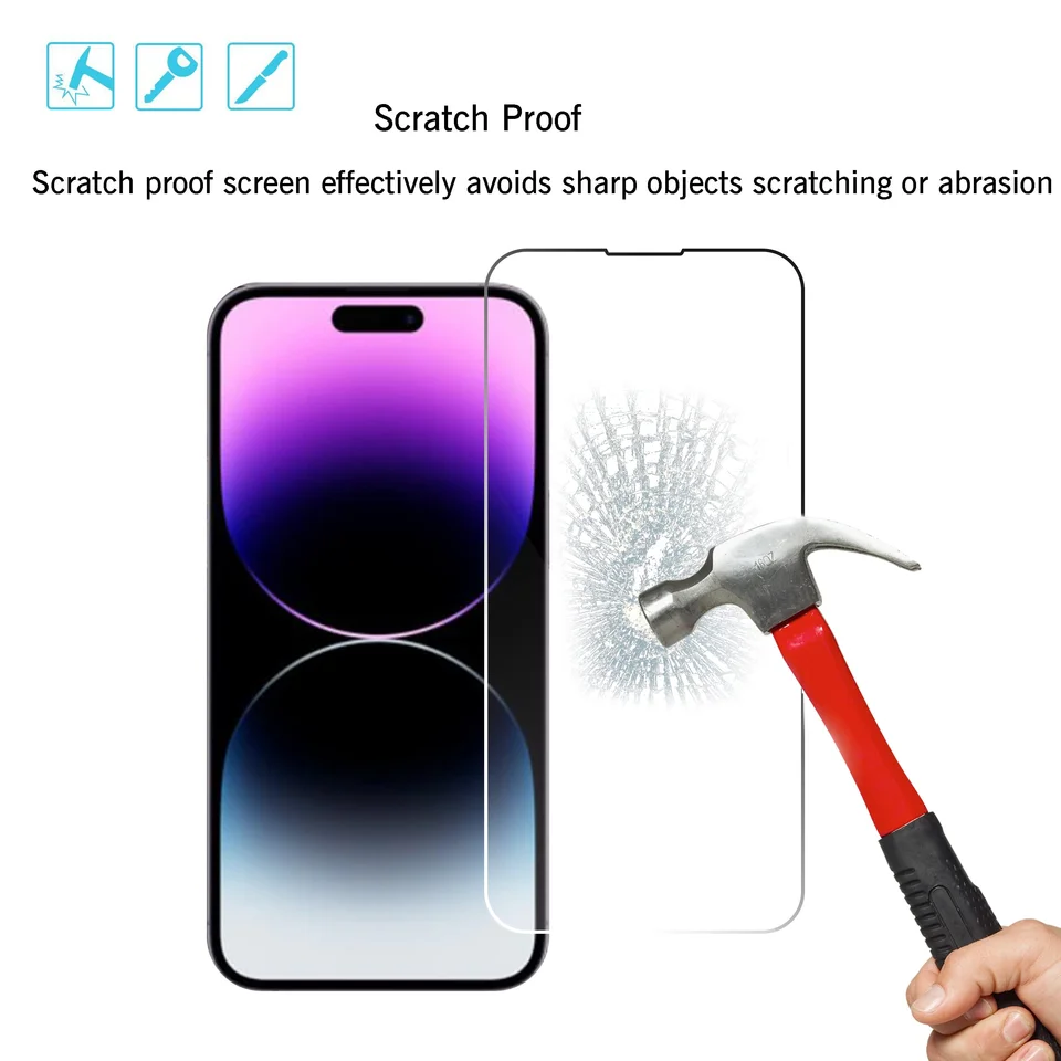 Funda protectora magnética para iPhone 14 / iPhone 13, incluye 3 vidrios templados a juego, protege la cámara trasera, invisible/con soporte/borde TPU, anillo magnético integrado, carga inalámbrica 7
