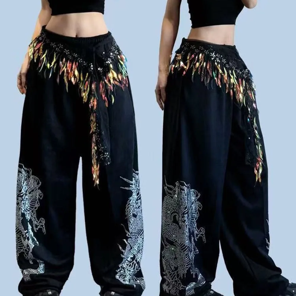 

Adjustable Jazz Dance Scarf Triangular Scarf Tassels Hip-hop Scarf Shirt Extender Streetwear Y2K Belt Dance Performance