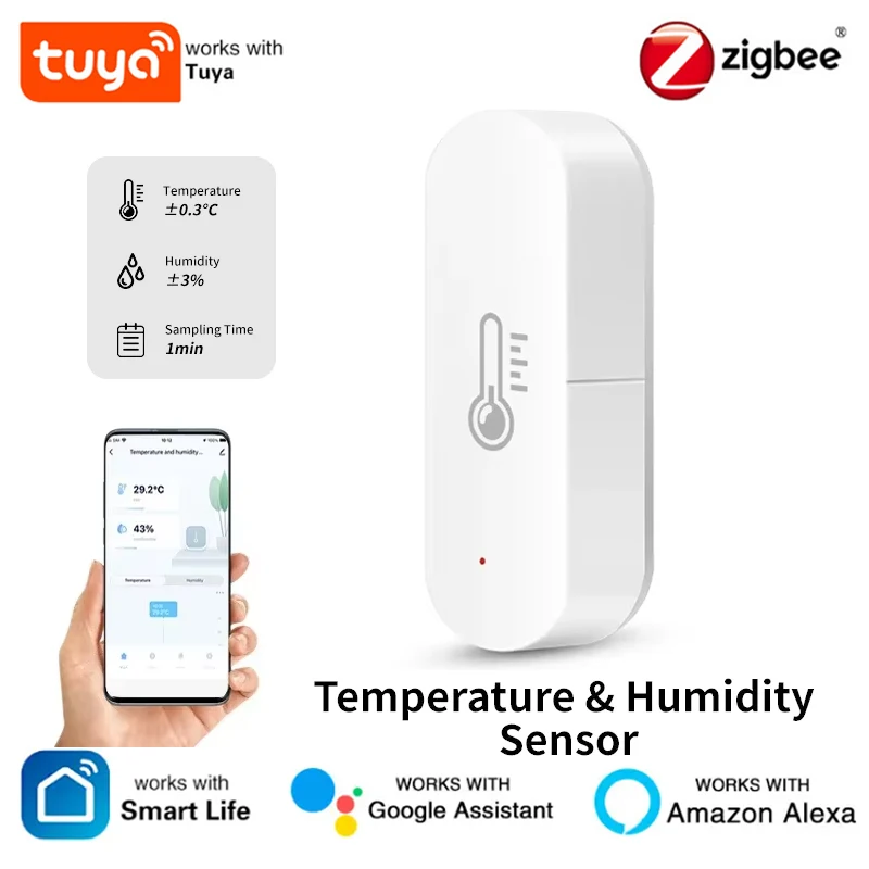 Tuya Zigbee3.0 Temperature & Humidity Sensor, Real-time Monitoring, Precise Readings, Seamless Integration for Optimal Comfort