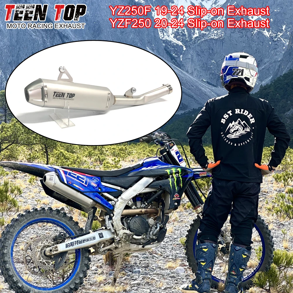 Edelstahl Slip-on Auspuff Verbindungsrohr für YAMAHA YZ250F YZF250 WR250F Motorrad Auspuffanlage XXF 250 2021-2024 Schalldämpfer