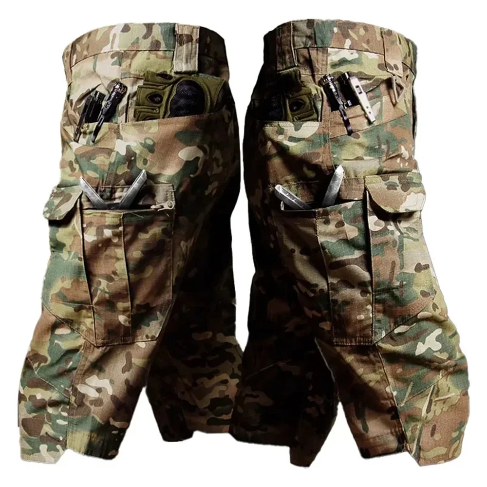 Tactical Summer Shorts Men Multi Pocket Outdoor Training Breathable Military Overall Wear-resistant Waterproof Ripstop Half Pant