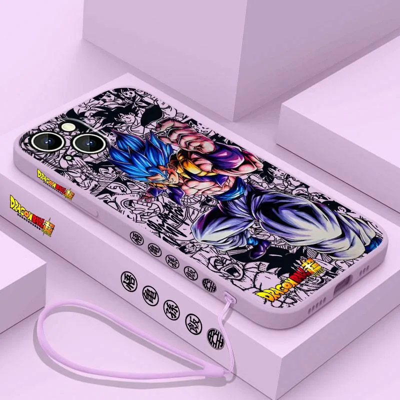 D-Dragon Ball Son Goku Cool For Apple iPhone 17 16 15 14 13 12 11 Air Mini Plus Pro Max Liquid Left Rope Phone case Cover