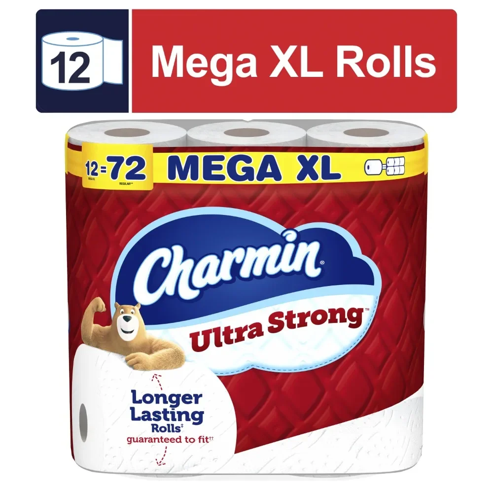 

Charmin Ultra Strong Toilet Paper 12 Mega XL Rolls, 363 Sheets Per Roll