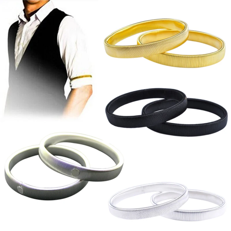 1pc Unisex Punk Solid Elastic Bracelet Metal Sleeve Hoop Springs Steel Wire Armband Bracelet Perimeter 26cm