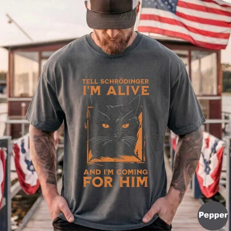 What Cats Really Think Shirt Funny Cat Physics Tee Graphic Shirt Schrödinger’s Cat The Escape Plan Physics Humor T-Shirt tops