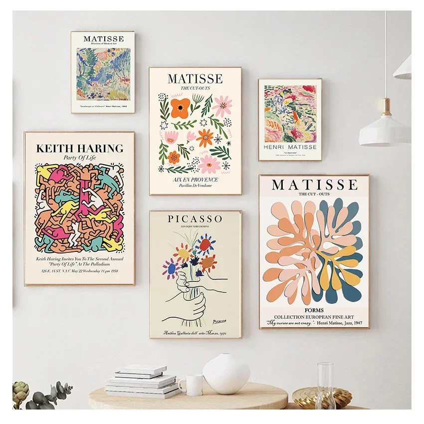 حائط لوح رسم صورة فنية ماتيس المشارك المشهد زهرة المشارك وصناعة الطباعة الشمال غرفة المعيشة ديكور المنزل #1