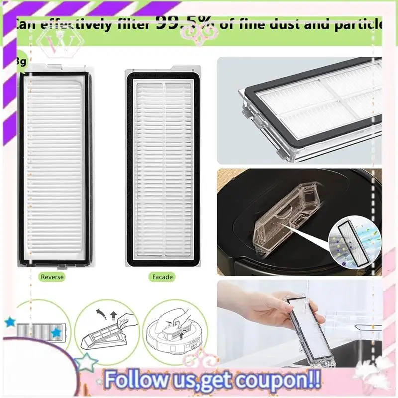 دائم 48 قطعة فرشاة تصفية كيس لجميع الغبار وممسحة القماش عدة ل Roborock Qrevo Pro Qrevo Maxv Qrevo S مكنسة كهربائية استبدال أجزاء