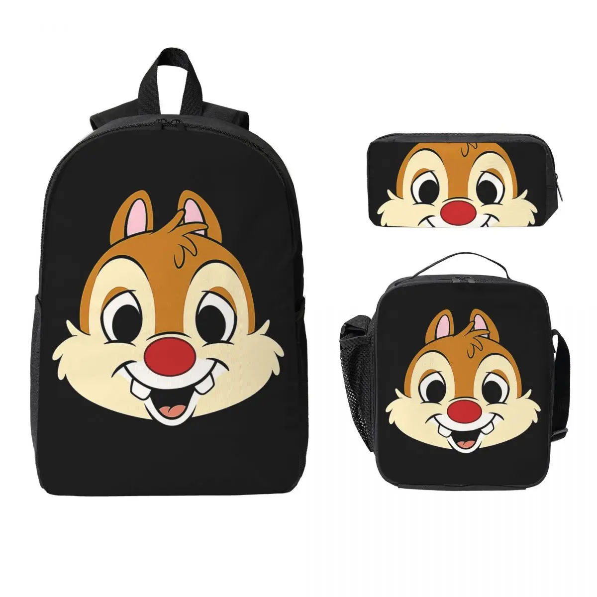 

Chip 'N' Dale Park Life Backpack Student Boys Girls BookBag School Bag Computer Shoulder Bag 3ps Insulated Lunch Bag Pencil Case