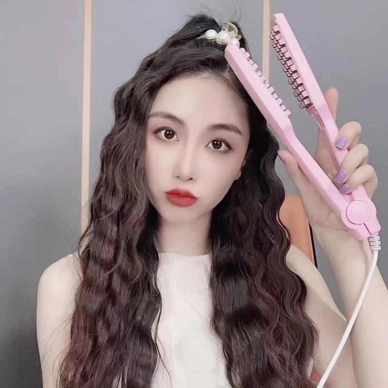 Professional Volumizing Hair Iron Ceramic 3D Grid Hair Crimper Curling Tools Splint Flat Iron Hair Styling Tools